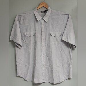 Outlaw Western Wear Size 4XLT Vintage Blue Plaid Pattern Pearl Snaps